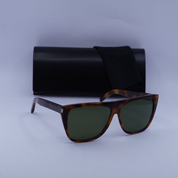 Saint Laurent SL1 003 Square Sunglasses - Havana/Green - Picture 8 of 13